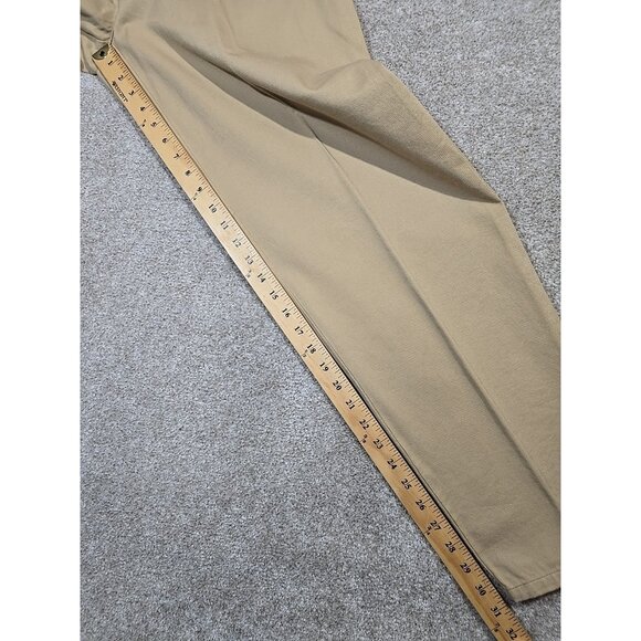 Lauren Ralph Lauren Khaki Pants Flat Front Preppy Dress Pockets All Cotton Sz 14 - Picture 7 of 13